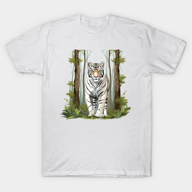 White Tiger From India T-Shirt by zooleisurelife